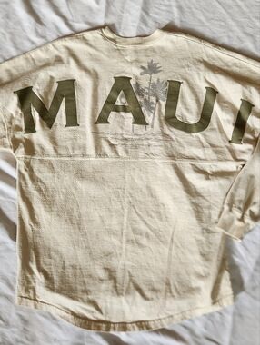 Spirit Jersey Maui Hawaii Long Sleeve Oversized Beach Graphic Top S